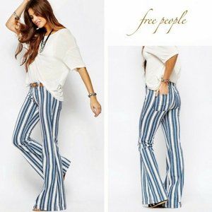 Free People blue & white stripe Jolene flare jeans 25